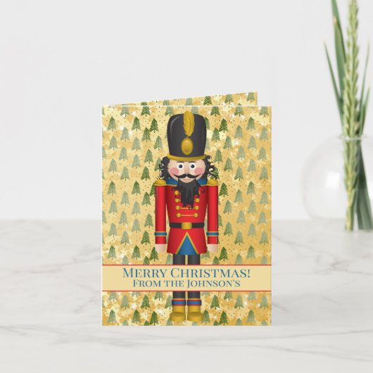 パーソナライズされたナチュクラッカーの写真 クリスマス サンキューカード (正面)