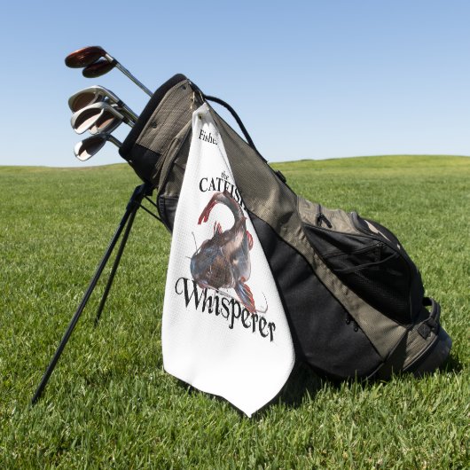 パーソナライズされたナマズのささやき ライトフィッシングタオル ゴルフタオル (グリーン)