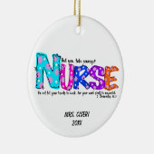 パーソナライズされたナースことわざ セラミックオーナメント (右)
