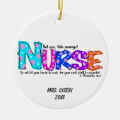 パーソナライズされたナースことわざ セラミックオーナメント (正面)