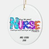 パーソナライズされたナースことわざ セラミックオーナメント (左)