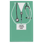 パーソナライズされたナースまたはドクタースモール抱き枕 スモールペーパーバッグ (裏面)