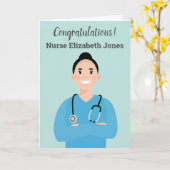 パーソナライズされたナースアバターカード カード (黄色い花)