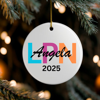 パーソナライズされたナースオーナメント2025カスタム、rn,np セラミックオーナメント