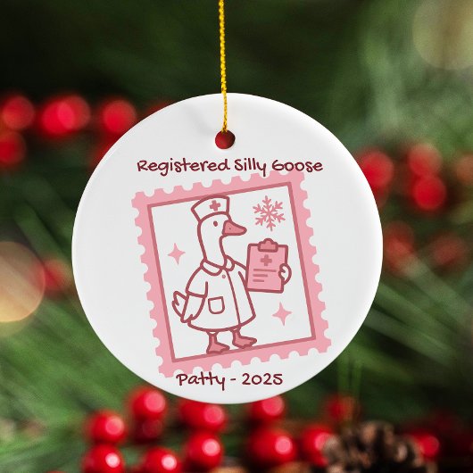 パーソナライズされたナースオーナメント2025、間抜けナース セラミックオーナメント