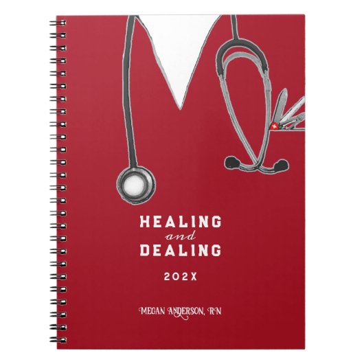 パーソナライズされたナースギフトアイディア手帳 ノートブック (正面)