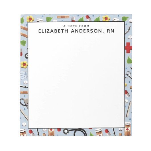 パーソナライズされたナースギフトメモ帳 ノートパッド (正面)