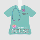 パーソナライズされたナースクリスマスオーナメント オーナメント (裏面)
