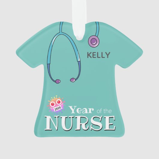 パーソナライズされたナースクリスマスオーナメント オーナメント (裏面)