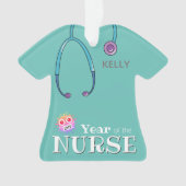 パーソナライズされたナースクリスマスオーナメント オーナメント (正面)