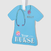 パーソナライズされたナースクリスマスオーナメント オーナメント (正面)
