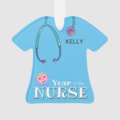 パーソナライズされたナースクリスマスオーナメント オーナメント (裏面)