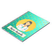 パーソナライズされたナースターコイズ黄 ノートブック (左側)