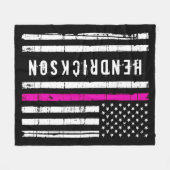 パーソナライズされたナースフラグ(薄いピンク) フリースブランケット (正面(横))