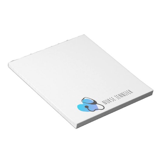 パーソナライズされたナースヘルスケア聴診器ハート ノートパッド (アングル)