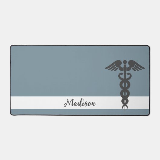 パーソナライズされたナースメディカルダスティブルー名 デスクマット (正面)