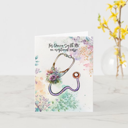 パーソナライズされたナース医療フローラ カード (黄色い花)