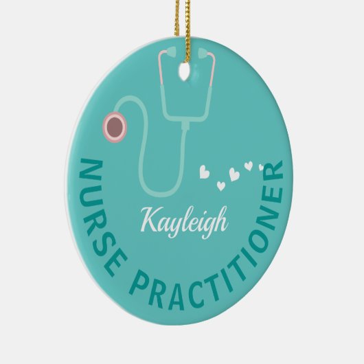 パーソナライズされたナース医 – 聴診器 セラミックオーナメント (右)