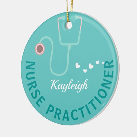 パーソナライズされたナース医 – 聴診器 セラミックオーナメント (左)