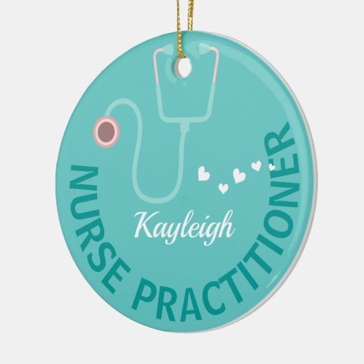 パーソナライズされたナース医 – 聴診器 セラミックオーナメント (左)