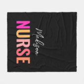 パーソナライズされたナース卒業カラフル フリースブランケット (正面(横))