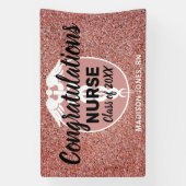 パーソナライズされたナース卒業バラ金ゴールドグリッター 横断幕 (縦)