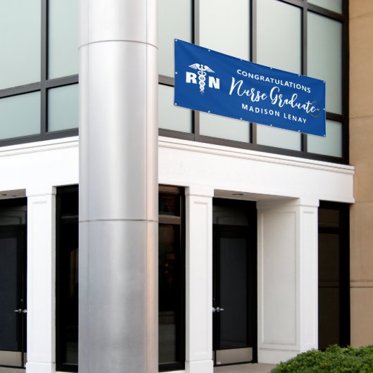 パーソナライズされたナース卒業パーティブルーカスタム 横断幕 (ビルの外側)