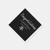 パーソナライズされたナース卒業党白黒 スタンダードカクテルナプキン (角)