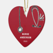 パーソナライズされたナース卒業収集可能 セラミックオーナメント (左)