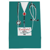パーソナライズされたナース卒業媒体抱き枕 ミディアムペーパーバッグ (裏面)