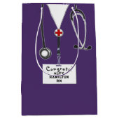 パーソナライズされたナース卒業媒体抱き枕 ミディアムペーパーバッグ (正面)