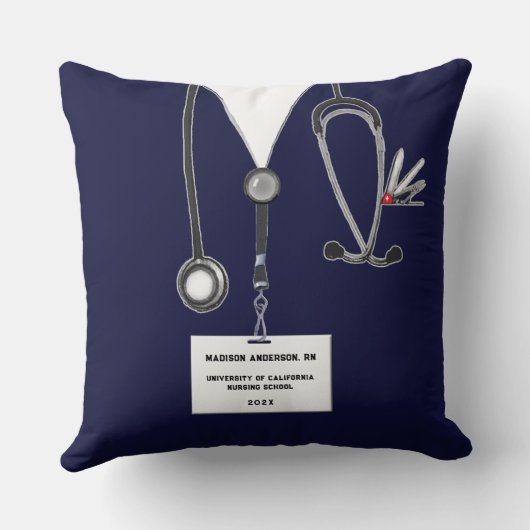 パーソナライズされたナース卒業贈与装飾用クッション クッション (裏面)