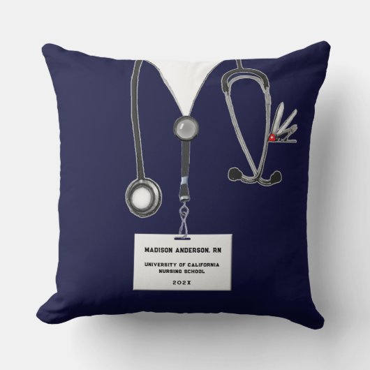 パーソナライズされたナース卒業贈与装飾用クッション クッション (正面)