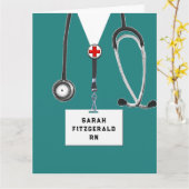 パーソナライズされたナース卒業 カード (黄色い花)