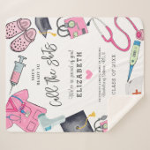 パーソナライズされたナース卒業 シェルパブランケット (正面(横))