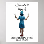パーソナライズされたナース卒業、ナースポートレート ポスター (正面)