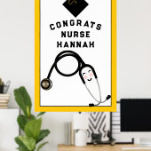 パーソナライズされたナース卒業 ポスター (ホームオフィス)