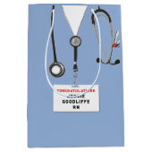 パーソナライズされたナース卒業 ミディアムペーパーバッグ (正面)