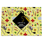 パーソナライズされたナース卒業 ラージペーパーバッグ (正面)