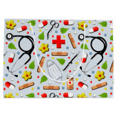 パーソナライズされたナース卒業 ラージペーパーバッグ (裏面)