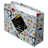 パーソナライズされたナース卒業 ラージペーパーバッグ (裏面アングル)