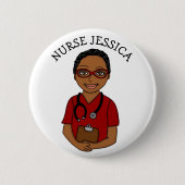 パーソナライズされたナース名バッジ 缶バッジ (正面)