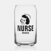 パーソナライズされたナース名前をカスタムする ガラス缶 (正面)