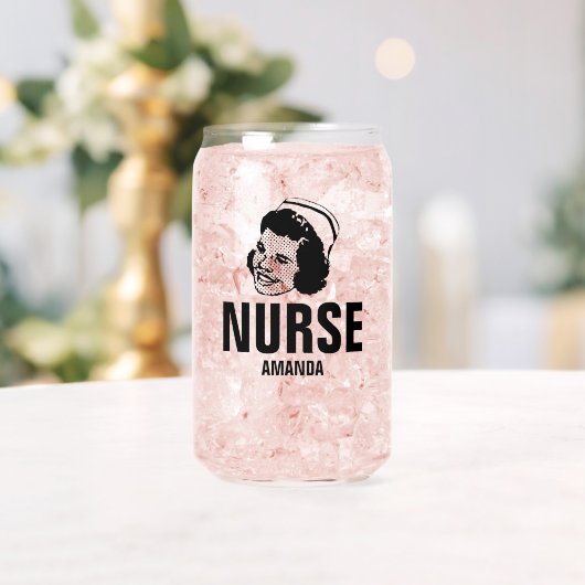 パーソナライズされたナース名前をカスタムする ガラス缶 (インサイチュ (ウェディング))