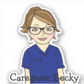 パーソナライズされたナース名 シール (正面)