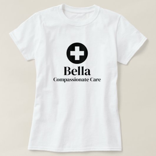 パーソナライズされたナース名 Tシャツ (デザイン正面)