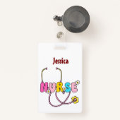 パーソナライズされたナース名RN LPN Doctor Stethoscope バッジ (正面リトラクタブル付き)