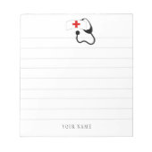 パーソナライズされたナース聴診器白人医療  ノートパッド (正面)