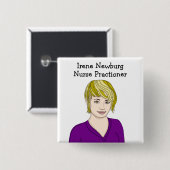 パーソナライズされたナース開業医の識別 缶バッジ (正面&裏面)