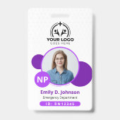 パーソナライズされたナース開業医のNP写真名 バッジ (Front)
